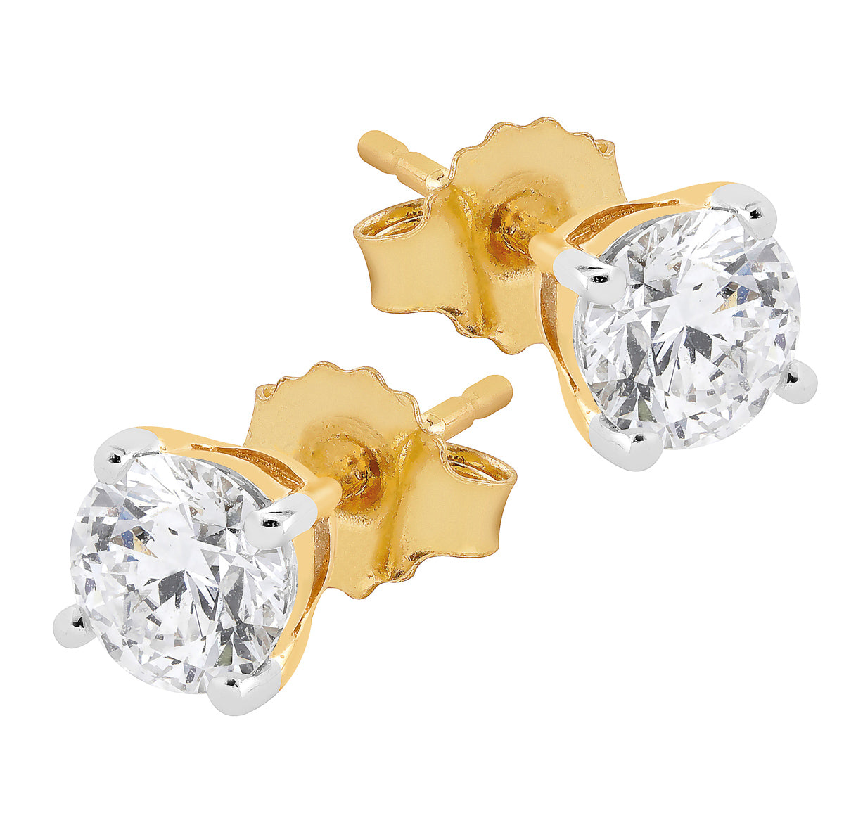Midem Helsinki timanttikorvakorut 1,00ct keltakulta