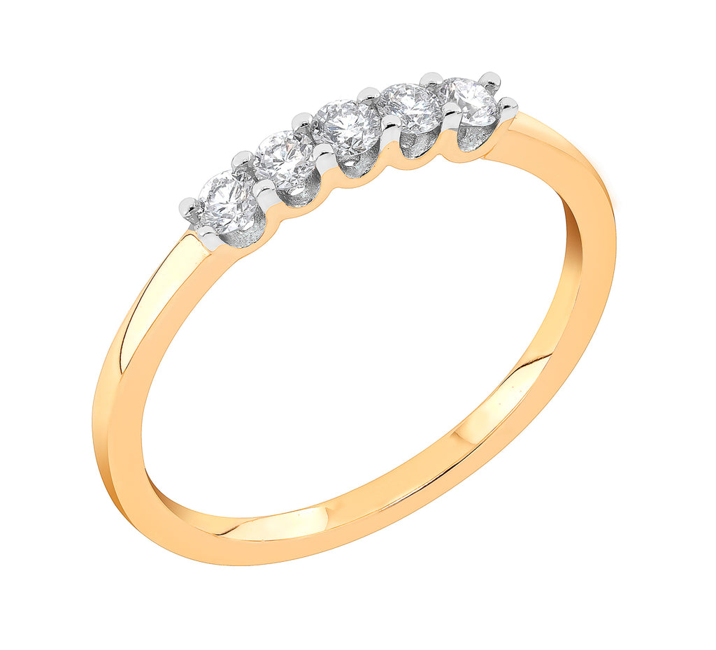Midem London rivitimanttisormus 0,25ct keltakulta