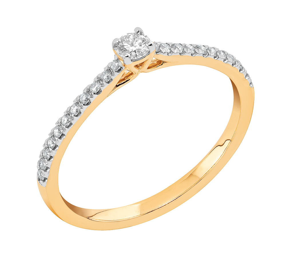 Midem Milan timanttisormus 0,25ct keltakulta