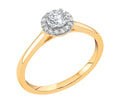 Midem Rome halo-timanttisormus 0,50ct keltakulta