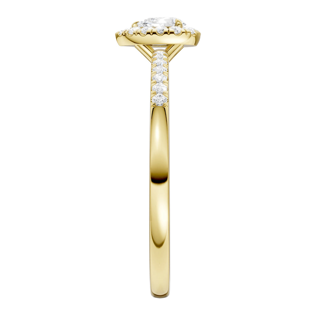 Midem Amsterdam halo-timanttisormus 0,25ct keltakulta