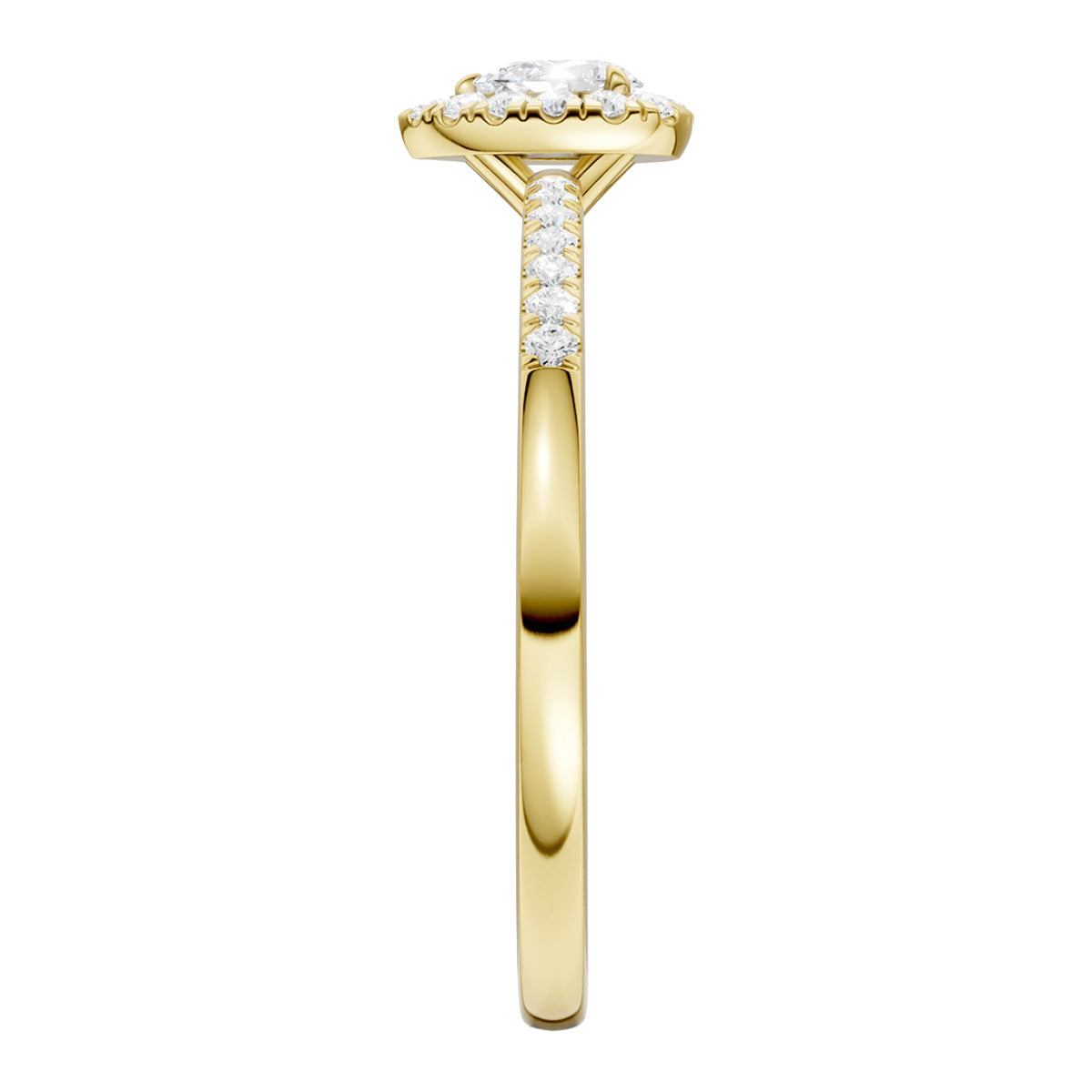 Midem Amsterdam halo-timanttisormus 0,25ct keltakulta