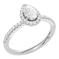 Midem Amsterdam halo-timanttisormus 0,75ct valkokulta