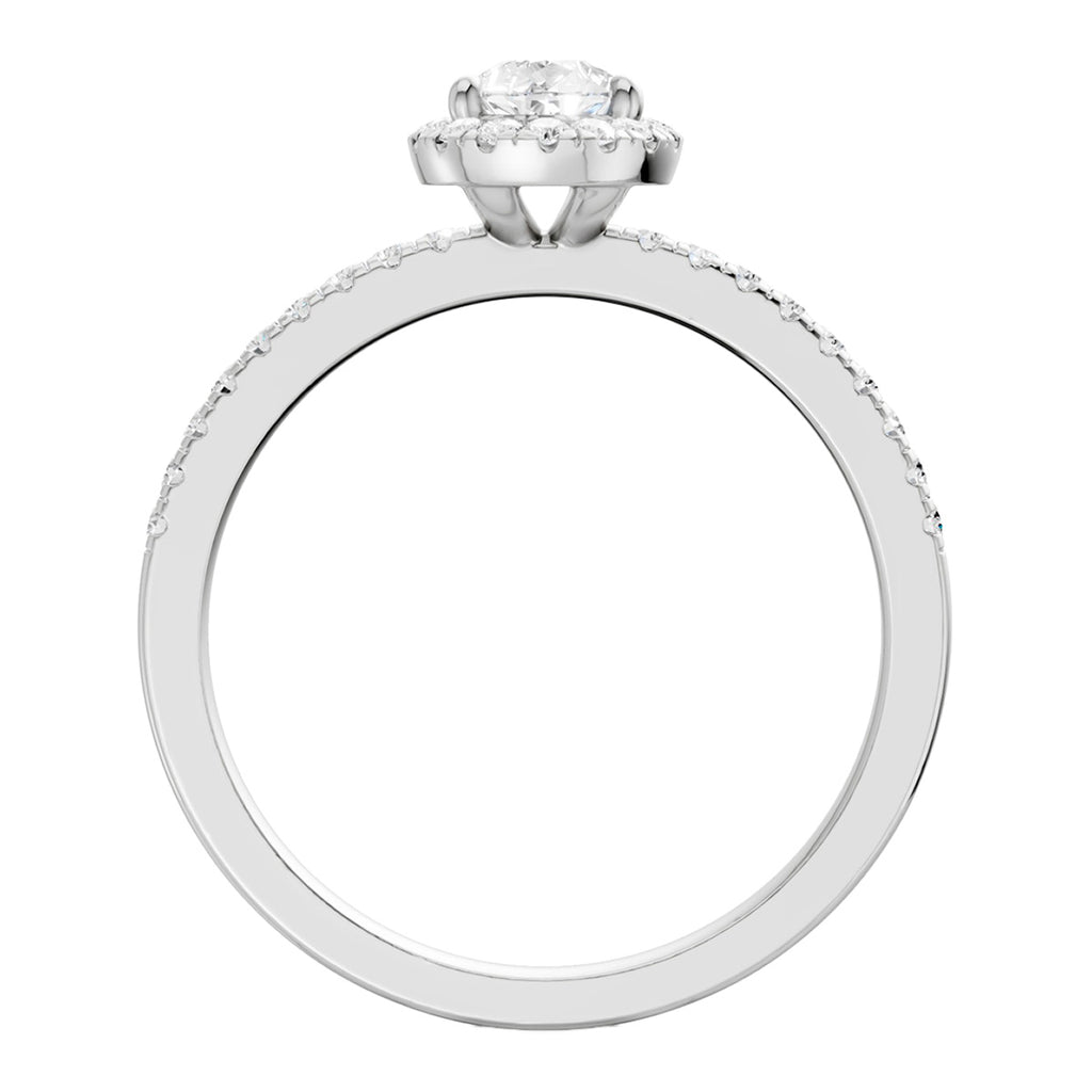 Midem Amsterdam halo-timanttisormus 0,75ct valkokulta