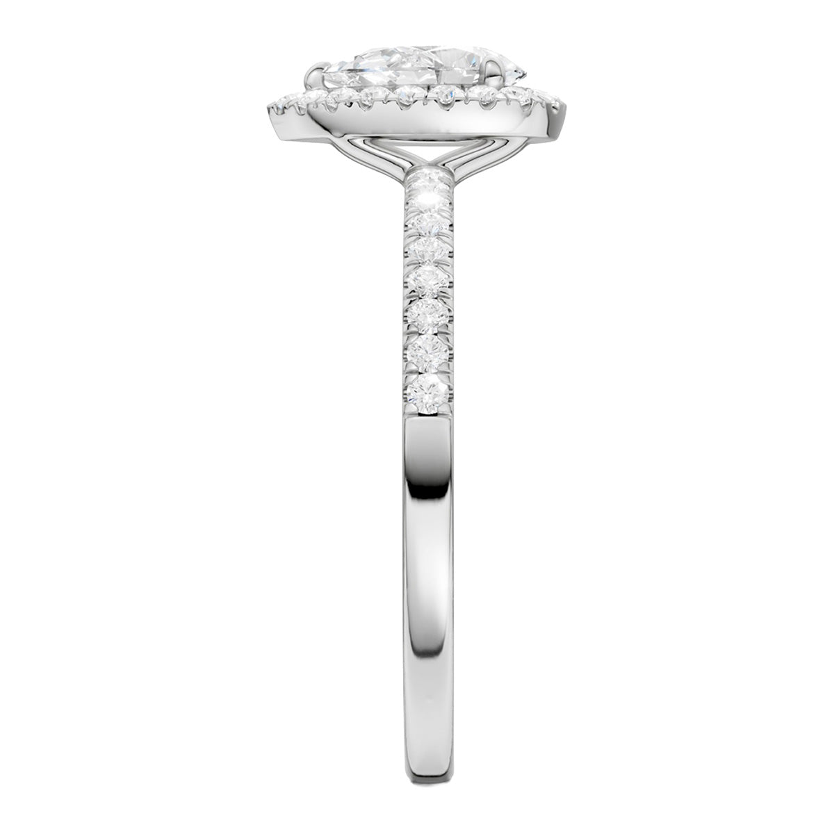 Midem Amsterdam halo-timanttisormus 0,75ct valkokulta