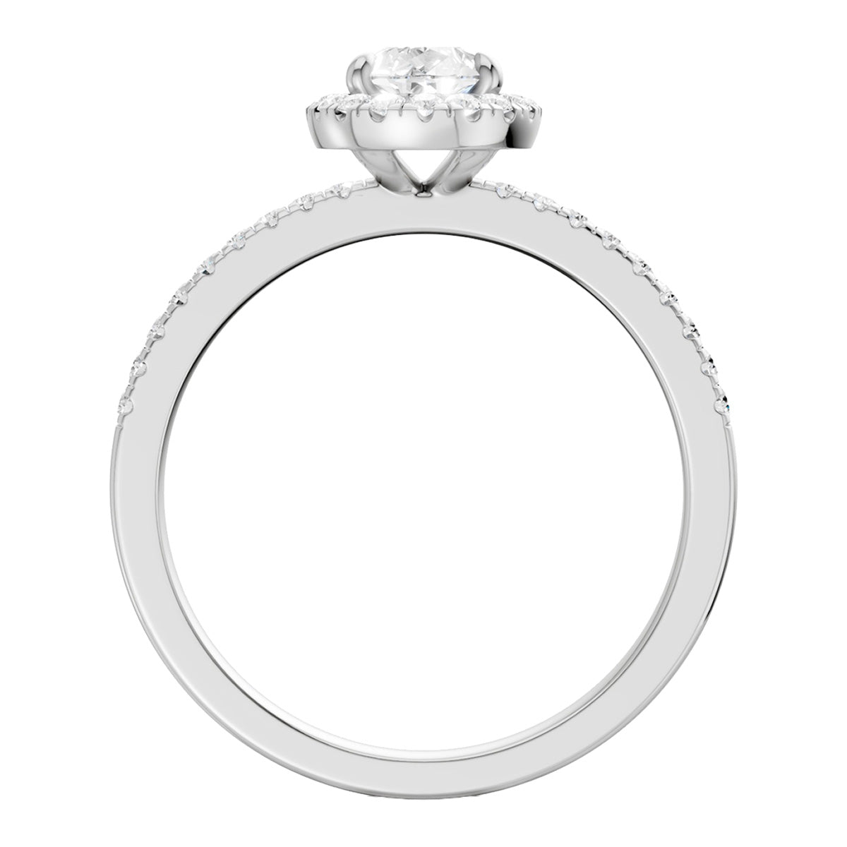 Midem Amsterdam halo-timanttisormus 1,00ct valkokulta