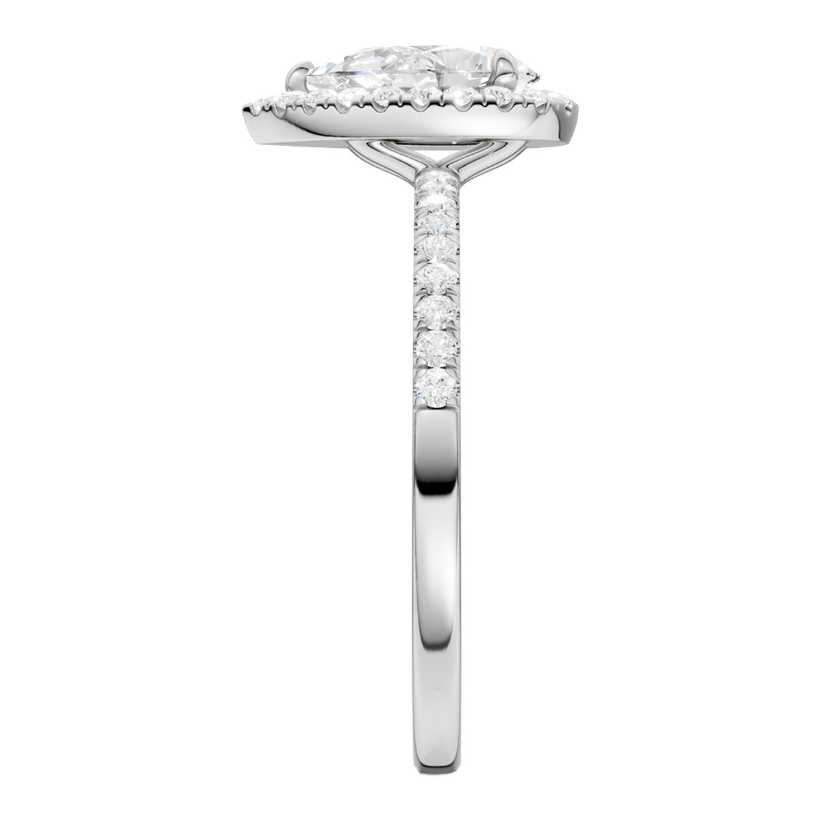 Midem Amsterdam halo-timanttisormus 1,00ct valkokulta