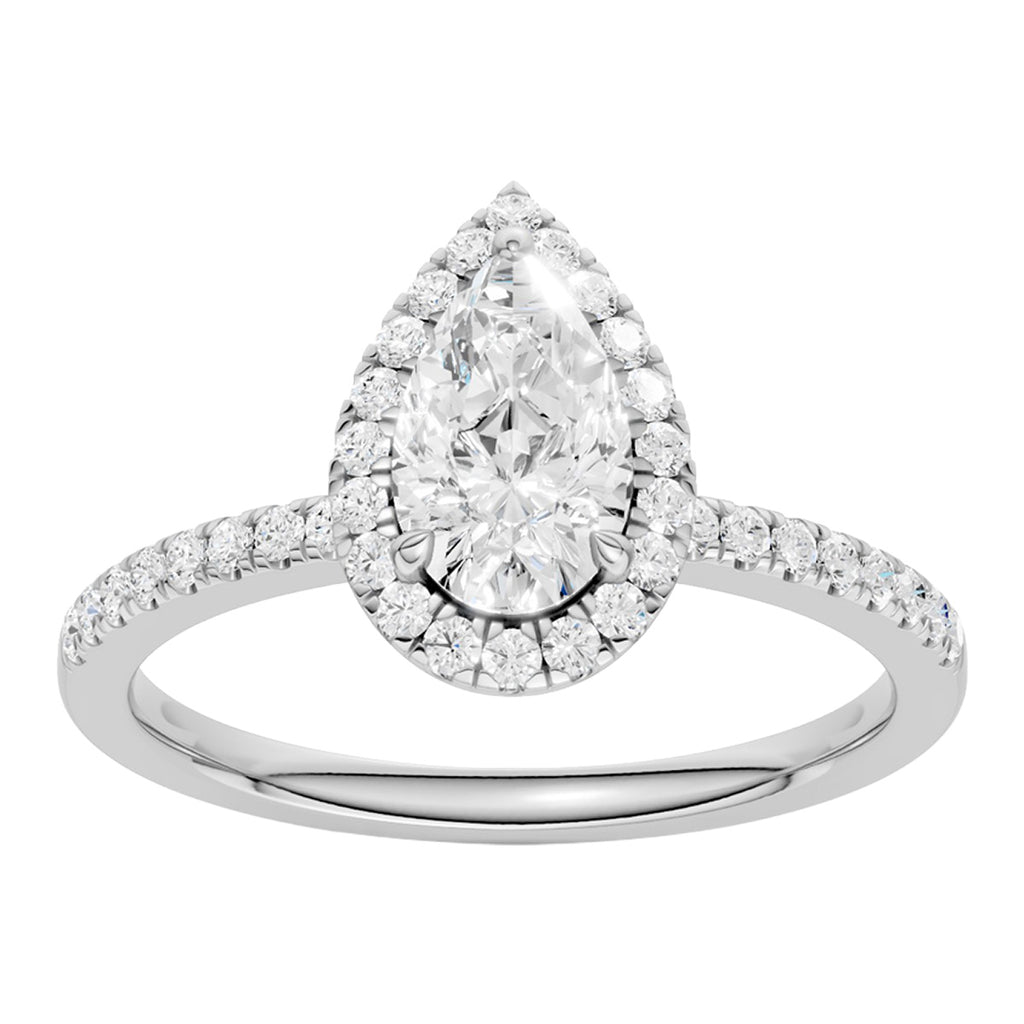 Midem Amsterdam halo-timanttisormus 1,00ct valkokulta