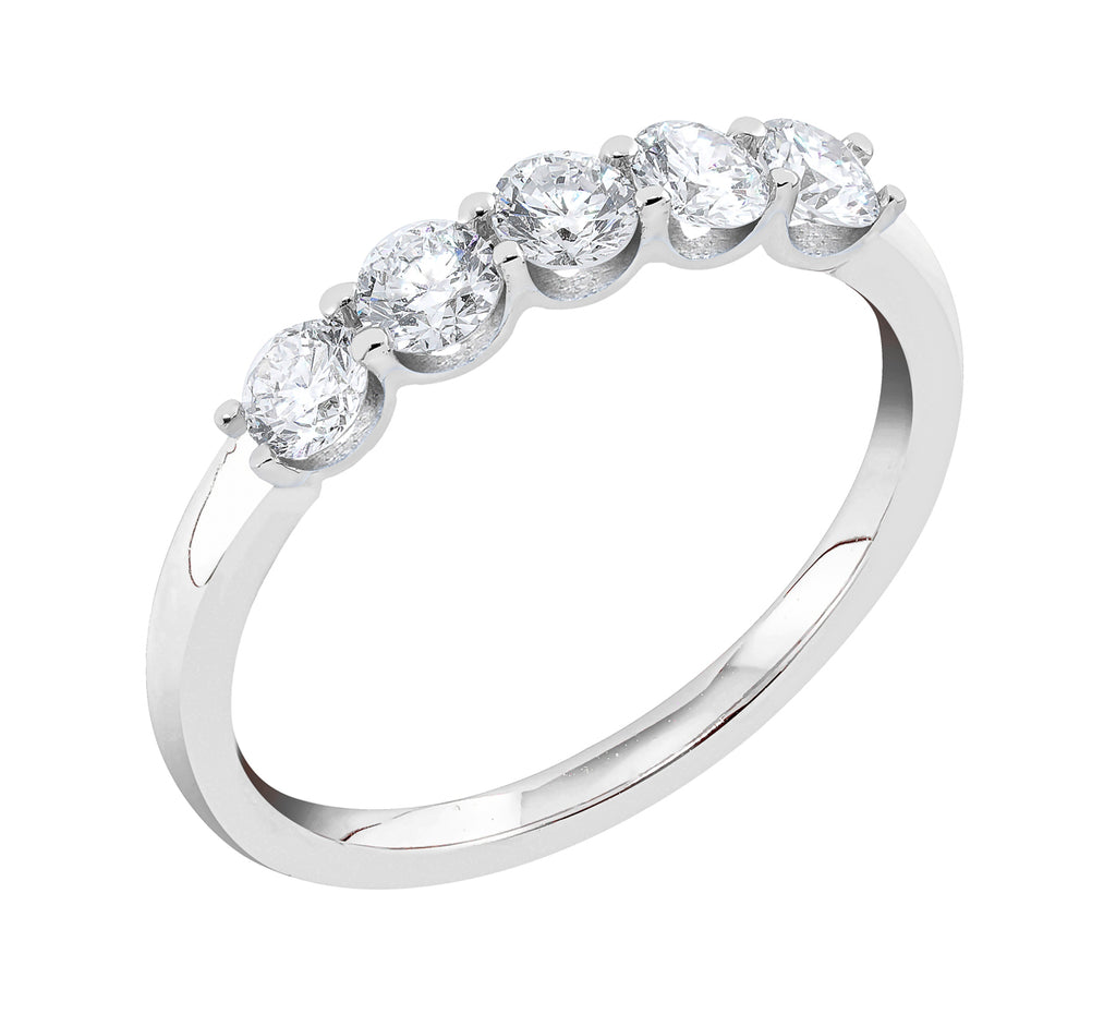 Midem London rivitimanttisormus 0,75ct valkokulta