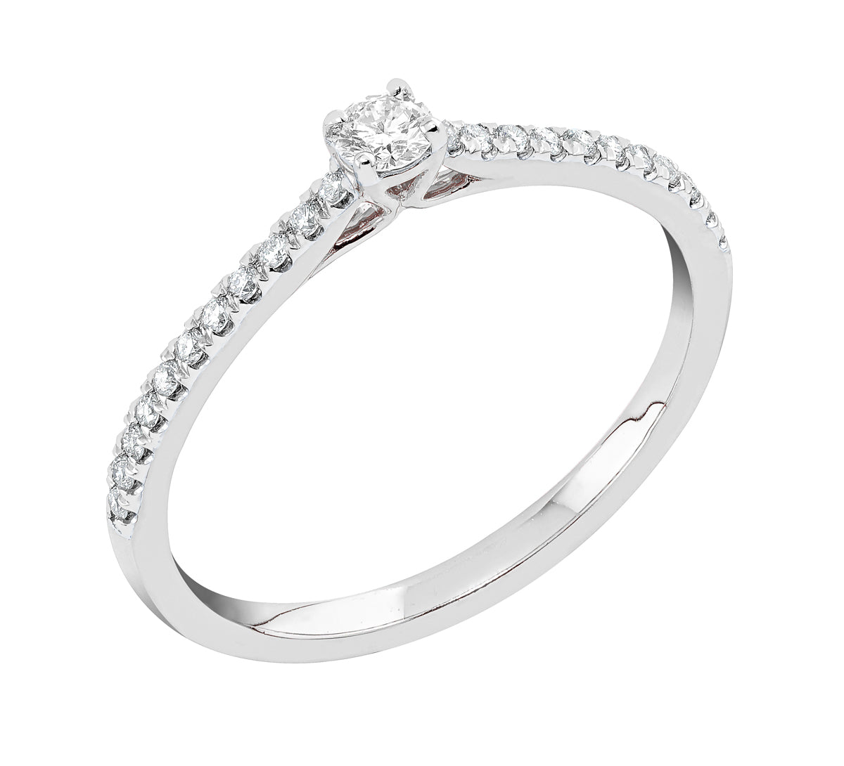 Midem Milan timanttisormus 0,25ct valkokulta