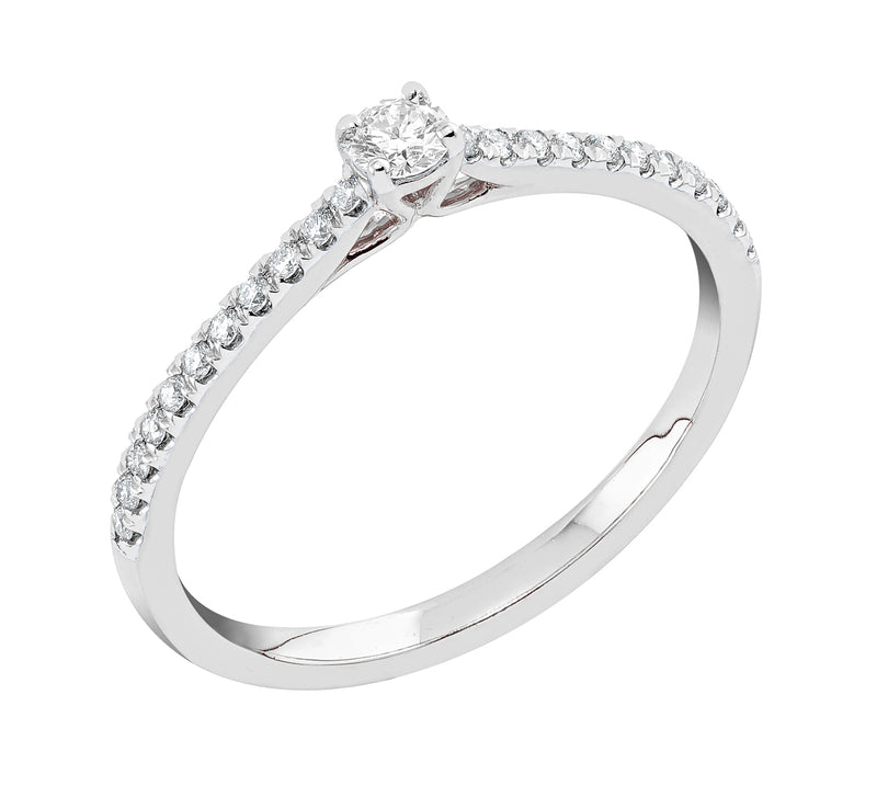 Midem Milan timanttisormus 0,25ct valkokulta