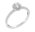 Midem Paris halo-timanttisormus 0,75ct valkokulta
