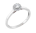Midem Rome halo-timanttisormus 0,25ct valkokulta