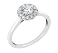 Midem Rome halo-timanttisormus 0,75ct valkokulta