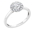 Midem Rome halo-timanttisormus 1,00ct valkokulta